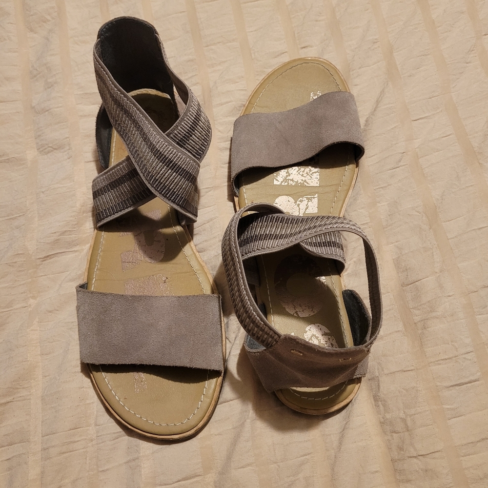 Sorel Ella ll Womens Slip On Sandal Suede Shoes Size 11 - Picture 7 of 10